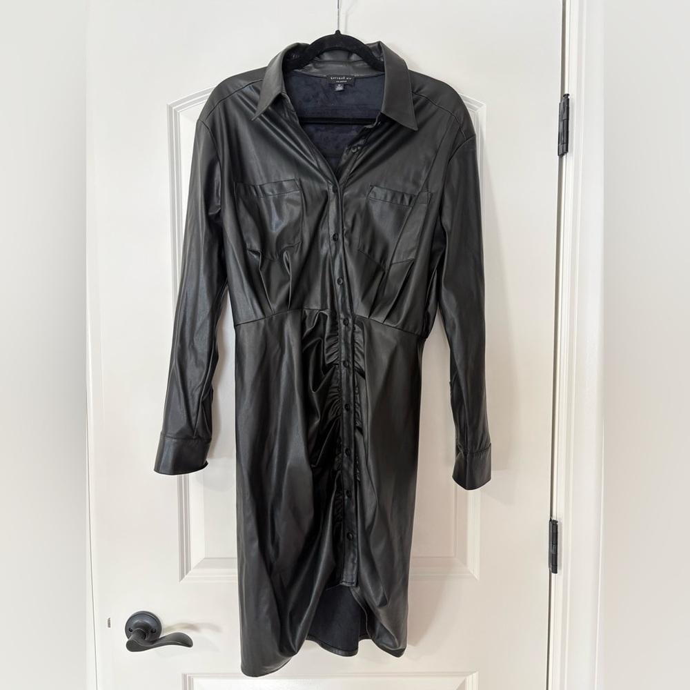 Current Air faux leather midi dress